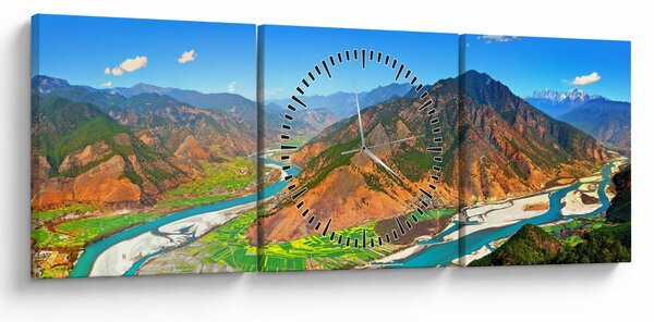 Obraz - River Yangtze (s hodinami) (90x30 cm)