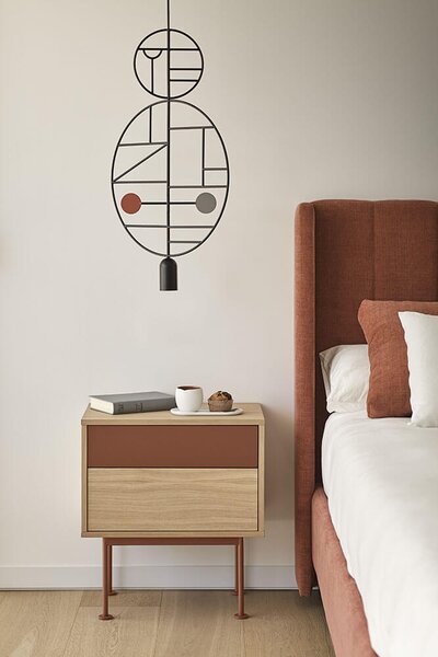 MUZZA Nočný stolík okoy 52 x 59 cm oranžový