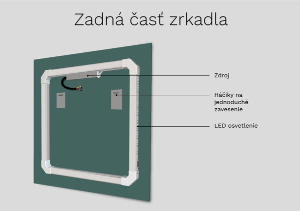 Atypické zrkadlo do kúpeľne s LED osvetlením A6