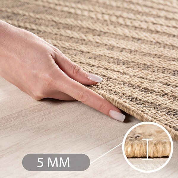 Hnedý okrúhly vnútorný a vonkajší koberec ø 160 cm Timber 1403 – Ayyildiz Carpets