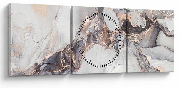 Obraz - Imitácia mramoru (s hodinami) (90x30 cm)