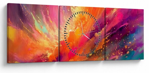 Obraz - Dynamická abstrakcia (s hodinami) (90x30 cm)