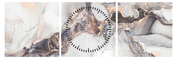 Obraz - Imitácia mramoru (s hodinami) (90x30 cm)