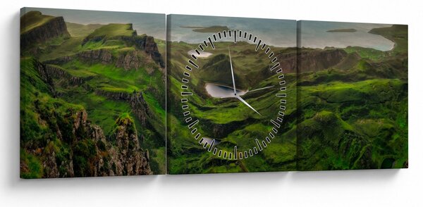 Obraz - Quiraing, Škótsko (s hodinami) (90x30 cm)
