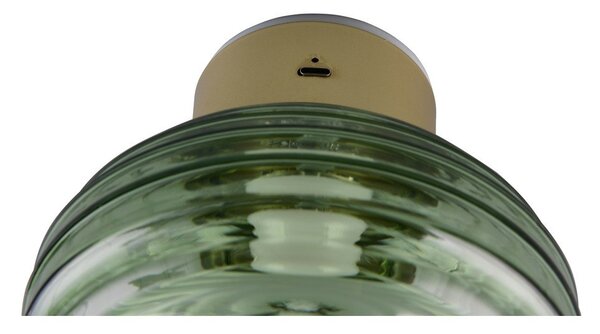 Zelené sklenené LED nástenné svietidlo na USB ø 15,5 cm Earl – Reality