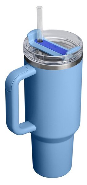 Modrá termoska so slamkou z nehrdzavejúcej ocele 1,18 l Quencher H2.O FlowState™ Tumbler Blue Sky – Stanley