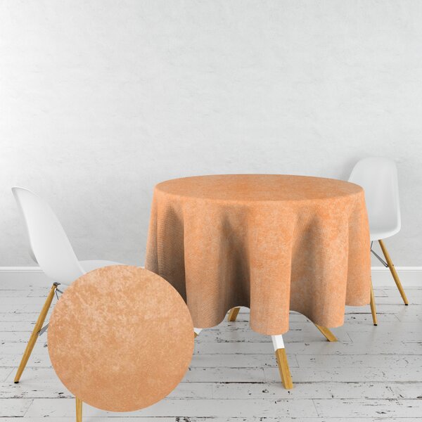 Ervi dekoračný obrus na stôl okrúhly - zamat Svetlo oranžový