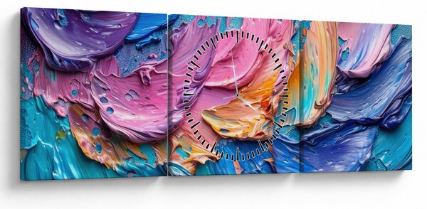 Obraz - Olejomaľba (s hodinami) (90x30 cm)