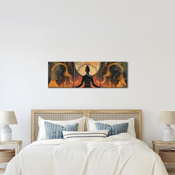 Obraz - Meditácia (s hodinami) (90x30 cm)