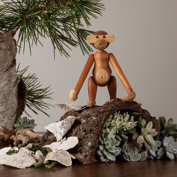 Drevená opička Monkey Small Teak Limba 20 cm