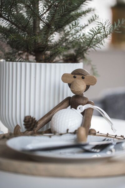 Drevená opička Monkey Small Teak Limba 20 cm