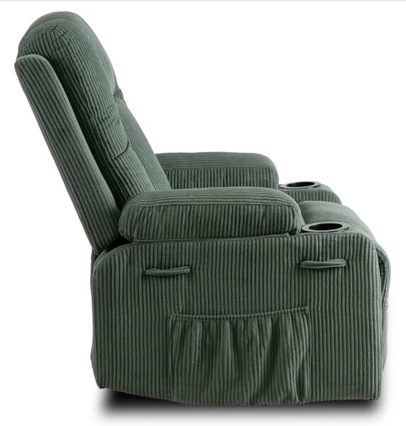 Masážne kreslo BOX Green Corduroy