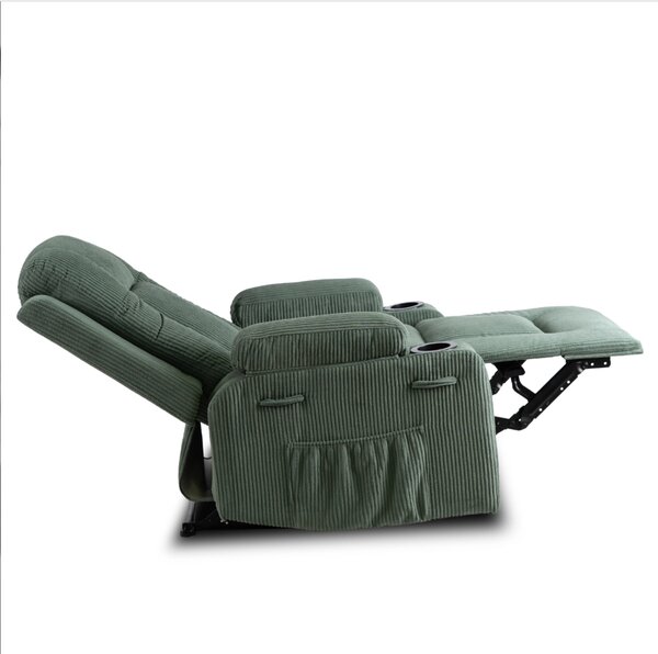 Masážne kreslo BOX Green Corduroy