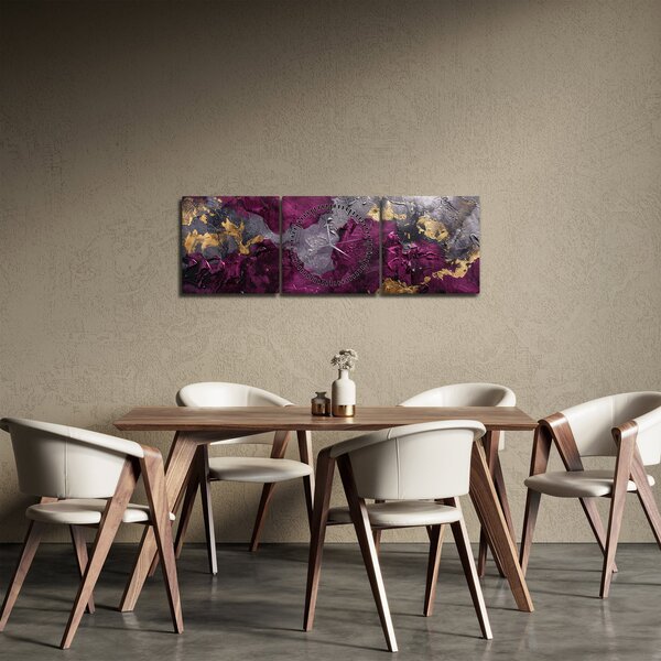 Obraz - Textúrovanie abstrakcie (s hodinami) (90x30 cm)