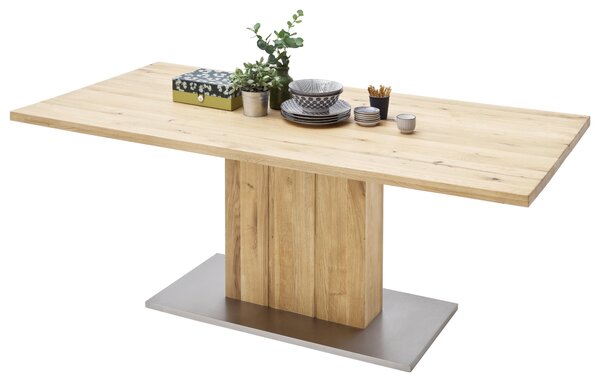 JEDÁLENSKÝ STÔL, trámový dub, farba duba, farba ušľachtilej ocele, 160/90/77 cm Livetastic - Stoly, Online Only