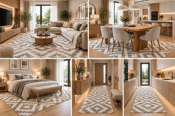 Koberec Gold WHITE 1204/19 rozmery koberec: 80x150 cm