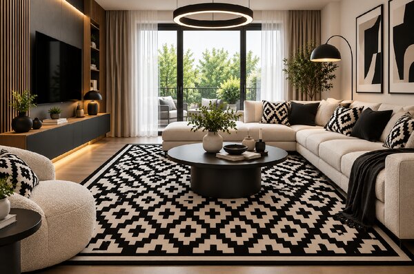 Koberec Gold WHITE 1223/18 rozmery koberec: 80x150 cm