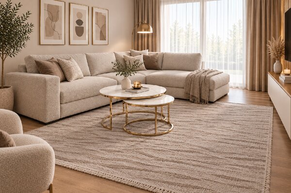 Koberec Benita 091A D.BEIGE/CREAM rozmery koberec: 120x170 cm