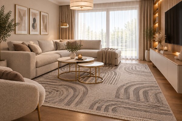 Koberec Benita 092A BLUE/CREAM rozmery koberec: 60x100 cm