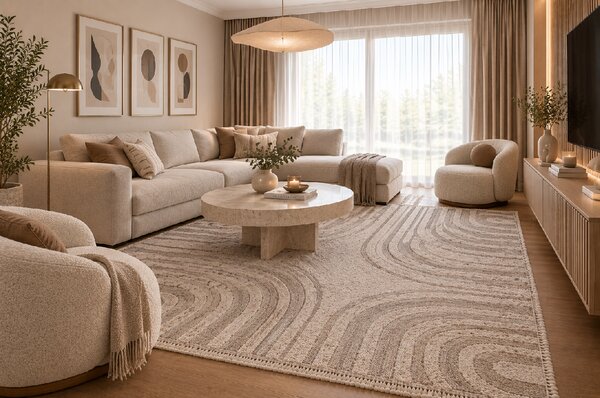 Koberec Benita 092A D.BEIGE/CREAM rozmery koberec: 60x100 cm