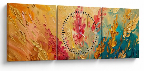 Obraz - Maľba poľa (s hodinami) (90x30 cm)