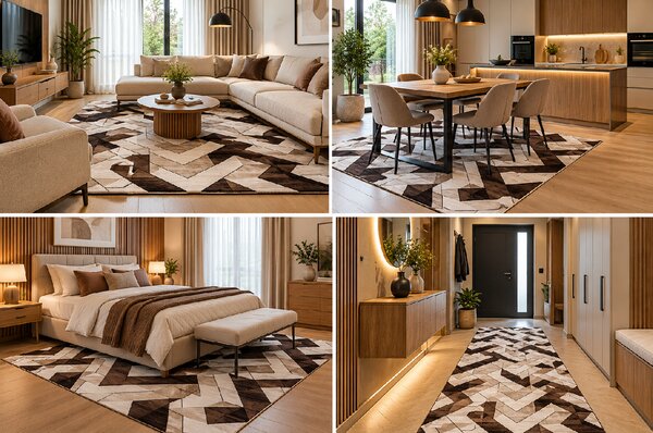 Koberec Cosmic Carving 5103 CREAM/BROWN rozmery koberec: 120x170 cm
