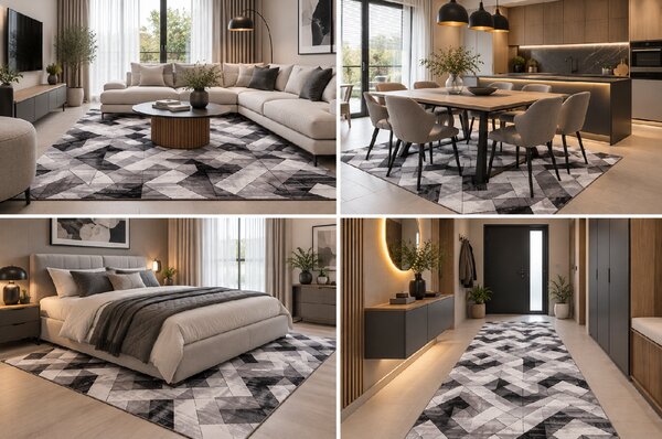 Koberec Cosmic Carving 5103 GREY rozmery koberec: 120x170 cm