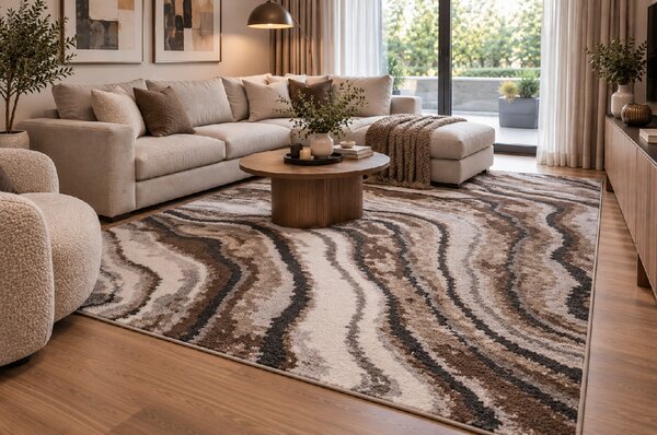 Koberec Bonanza 9106B GREY/BROWN (Dara) rozmery koberec: 80x150 cm