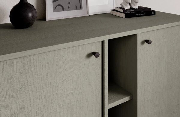 ADRK Komoda Tilina 2D 2S 2P 100 cm eukalyptus/čierna