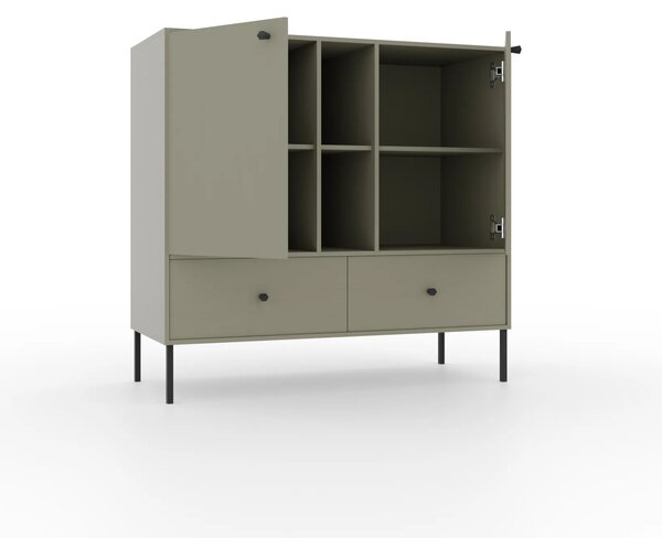 ADRK Komoda Tilina 2D 2S 2P 100 cm eukalyptus/čierna