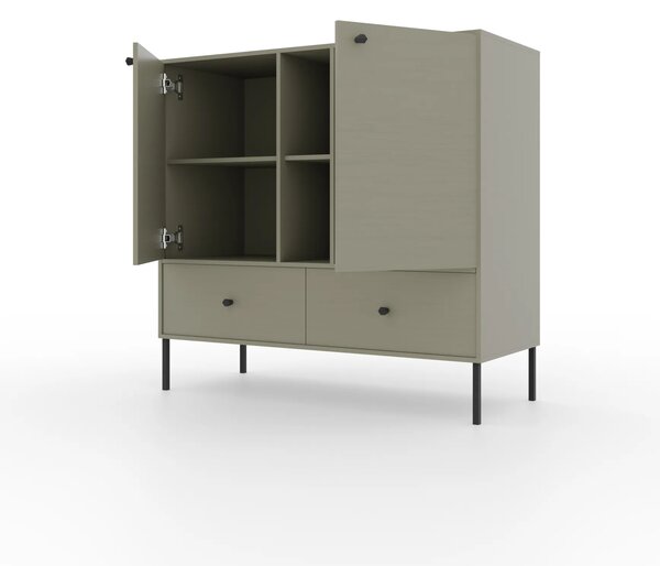 ADRK Komoda Tilina 2D 2S 2P 100 cm eukalyptus/čierna