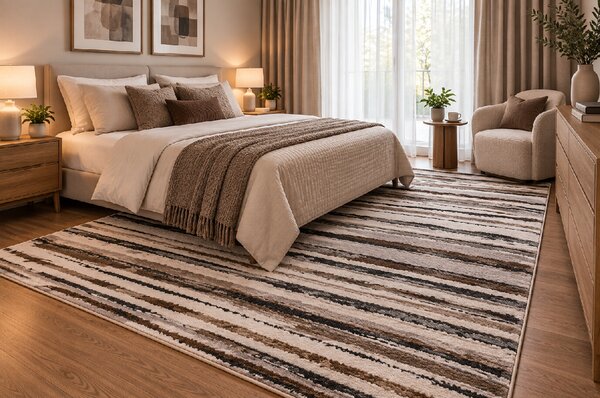 Koberec Bonanza 9202B CREAM/GREY rozmery koberec: 80x150 cm