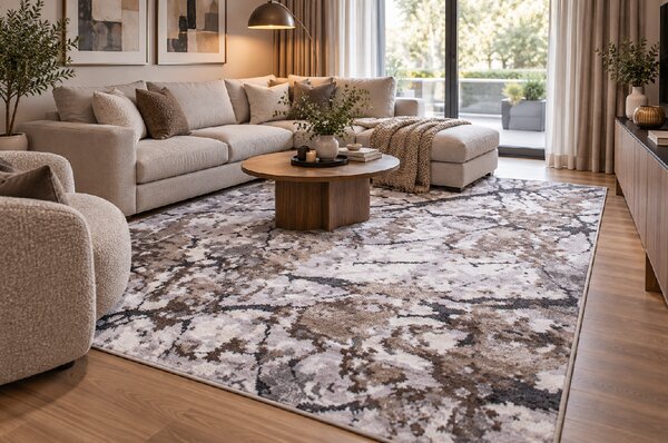 Koberec Bonanza 9103B L.GREY/BROWN rozmery koberec: 120x170 cm