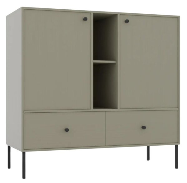 ADRK Komoda Tilina 2D 2S 2P 100 cm eukalyptus/čierna