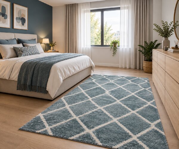 Koberec Boho 613 BLUE/CREAM rozmery koberec: 60x100 cm