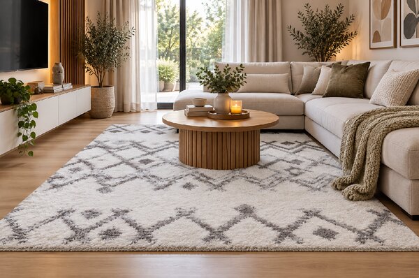 Koberec Boho 590 CREAM/D.GREY rozmery koberec: 80x150 cm