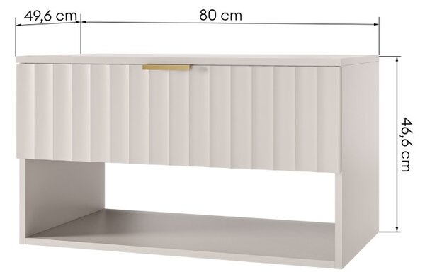Hector Závesná skrinka pod umývadlo Hana 80 cm kašmírová/zlatá