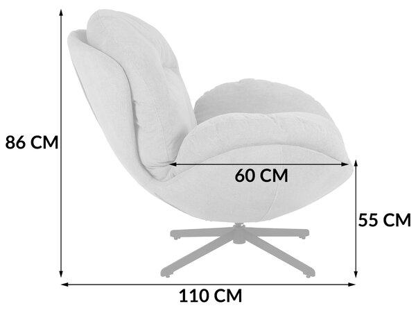 Kontrast Otočné kreslo Milo taupe