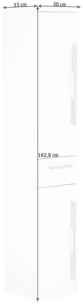 VYSOKÁ SKRINKA, biela, biela, 30/162,8/33 cm Dieter Knoll - Kúpeľňové skrinky