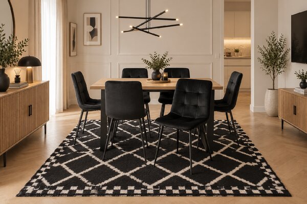Koberec Boho 656 BLACK/CREAM rozmery koberec: 60x100 cm