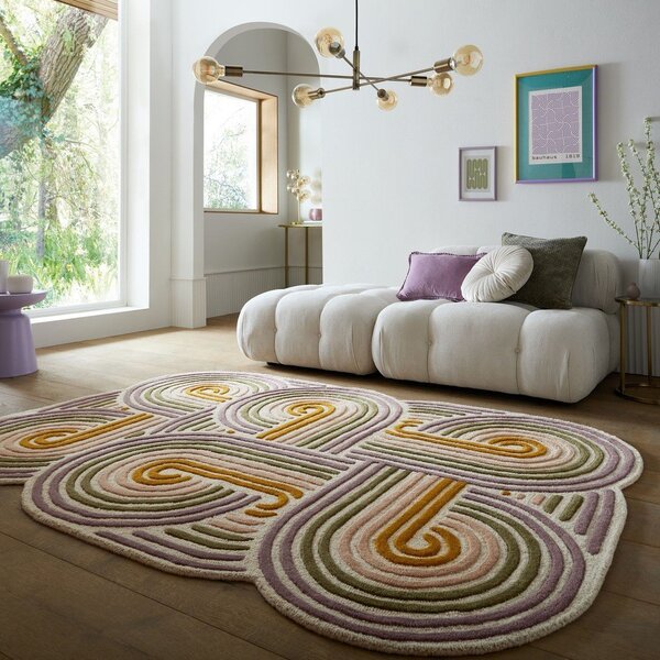 Zelený ručne tkaný vlnený koberec 160x230 cm Spiral Shaped – Flair Rugs