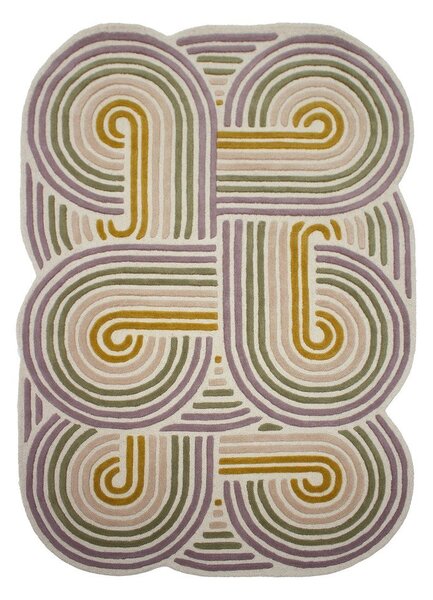 Zelený ručne tkaný vlnený koberec 160x230 cm Spiral Shaped – Flair Rugs