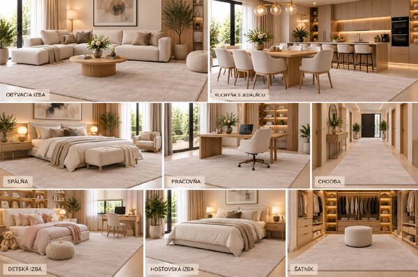 Koberec Plush BEIGE rozmery koberec: 60x100 cm