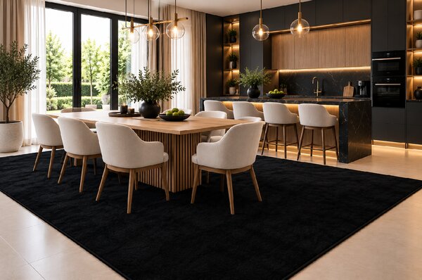 Koberec Plush BLACK rozmery koberec: 80x140 cm