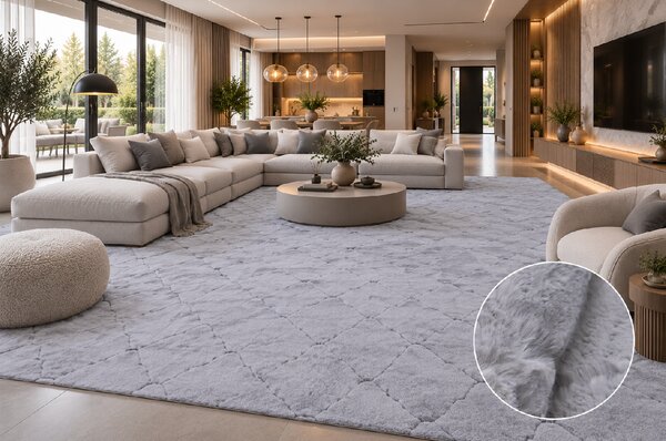 Koberec Rabbit 3D 05 L.GREY rozmery koberec: 80x140 cm