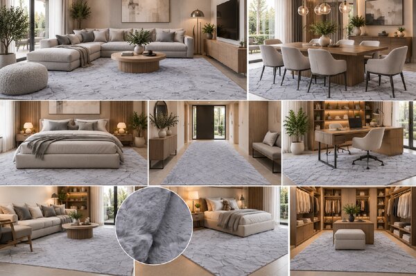 Koberec Rabbit 3D 05 L.GREY rozmery koberec: 80x140 cm