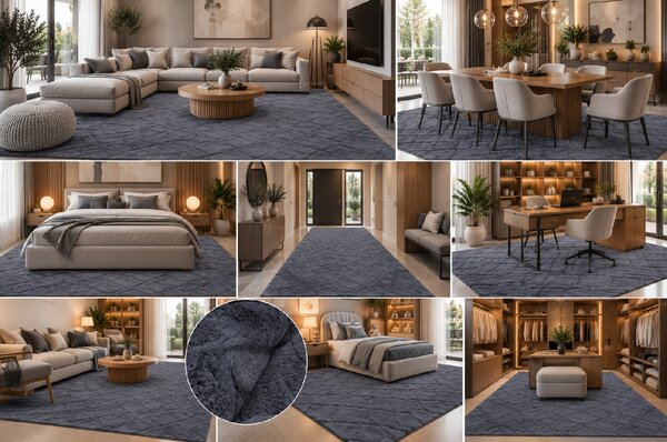 Koberec Rabbit 3D 03 NAVY BLUE rozmery koberec: 60x100 cm
