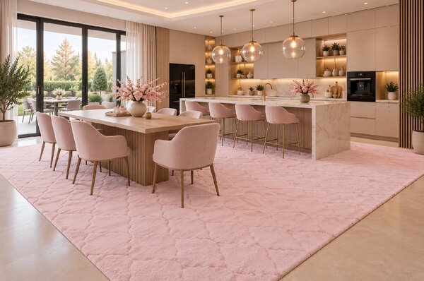 Koberec Rabbit 3D 04 BABY PINK rozmery koberec: 60x100 cm