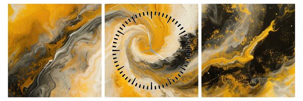 Obraz - Špirálna abstrakcia (s hodinami) (90x30 cm)