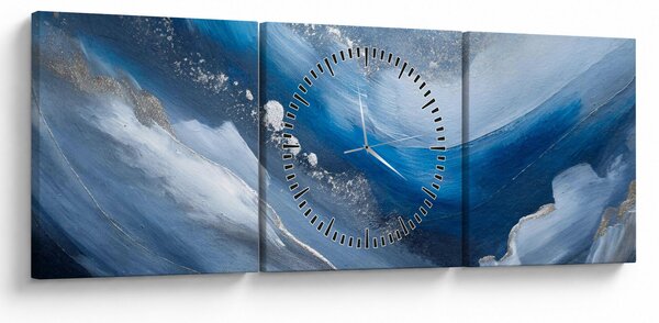 Obraz - Abstrakcia oceánu (s hodinami) (90x30 cm)